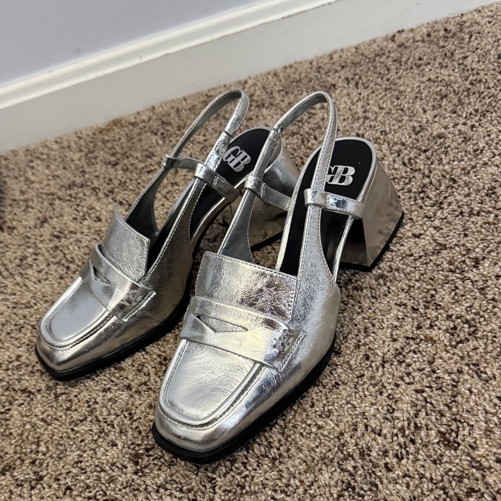 GB Silver Women's Slingback Loafers